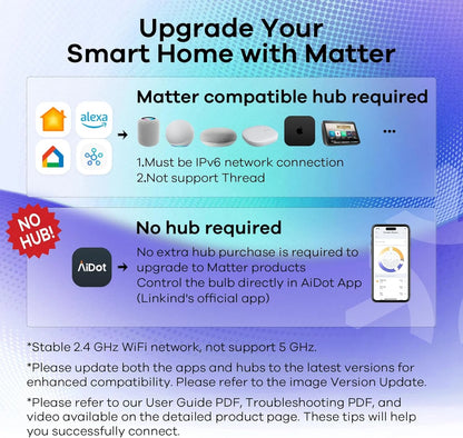 Smart Light Bulbs,  Matter Wifi Color Changing LED Light Bulbs, 9W (60Watt Eqv), A19 E26 RGB Dimmable Smart Light Bulbs Work with Alexa, Google Home, Smartthings, Music Sync, 2 Pack