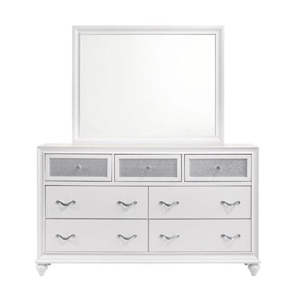 Coaster Barzini 4-Piece Upholstered California King Bedroom Set in White Wood