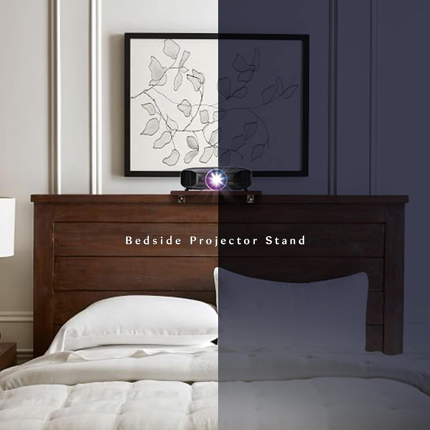 Clamp-On Bedside Shelf and Office Divider for Bunk Beds and Lofts - Standard Size (13.78" x 9.84" x 2.21", Dark Oak)