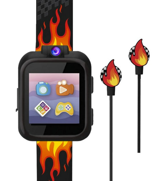 Boys Earbuds and Smartwatch Set - Flames Design 900220M-40-BLT