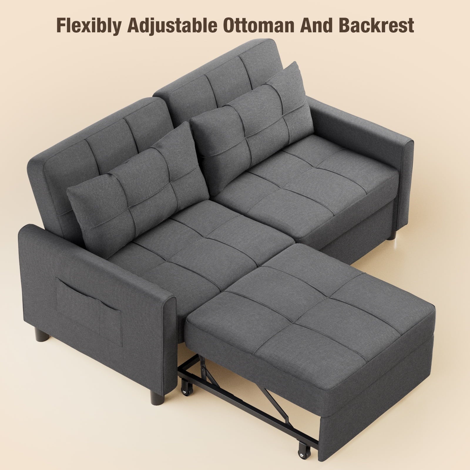 Small Space Convertible Sleeper Sofa Couch for Home Furniture