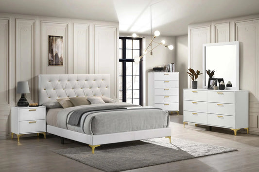 Kendall 5-Piece Eastern King Bedroom Set in White Finish