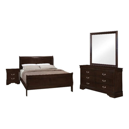 Louis Philippe High Headboard Panel Bedroom Set