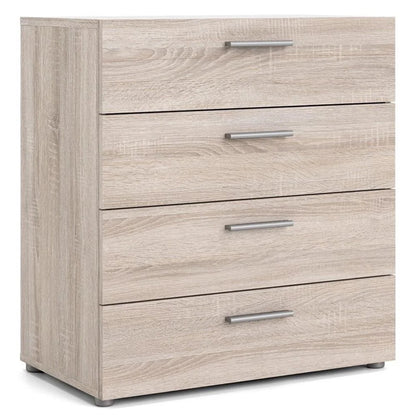 Truffle Finish 4-Piece Bedroom Set with 8-Drawer Dresser, 4-Drawer Chest, and Two 2-Drawer Nightstands