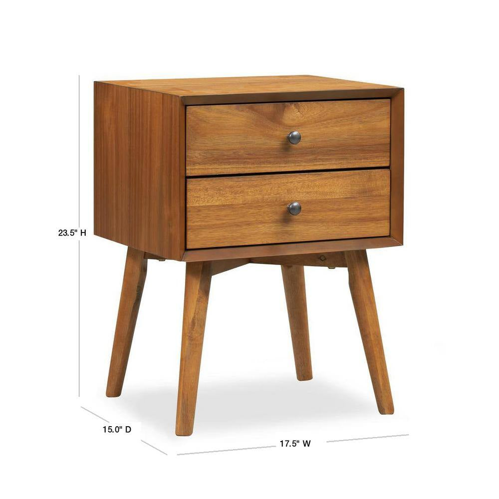 Durable Bedroom 2-Drawer Nightstand