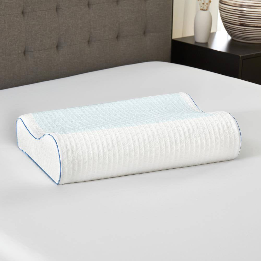 Cooling Gel Overlay Contour Memory Foam Standard Bed Pillow