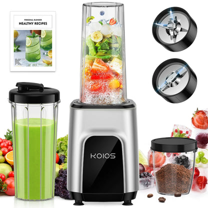 900W Professional Blender for Smoothies and Shakes with 2 Travel Cups and 1 Grinding Cup, Ideal for Ice Crushing and Frozen Beverages, BPA-Free