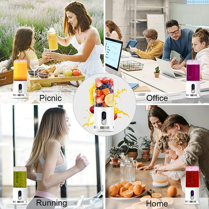 Portable USB Rechargeable Blender with Smart LCD Display - 15.2Oz Personal Size Mixer for Shakes and Smoothies, Ideal for Sports, Travel, Office, and Gym