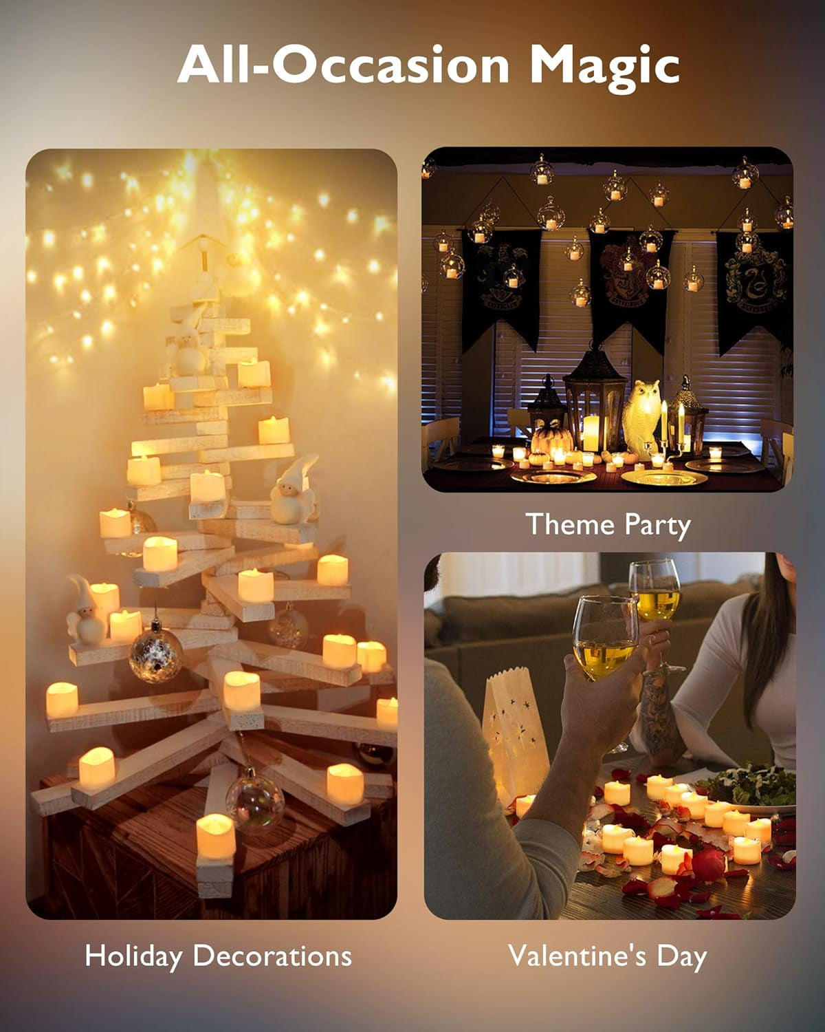 Remote-Controlled Flameless LED Tea Light Candles - Battery Operated Votive Candles for Table, Outdoor, and Home Decor, 12-Pack in Bright Amber