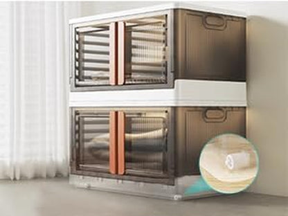 4 Packs Folding Box Storage Bins with Lids 