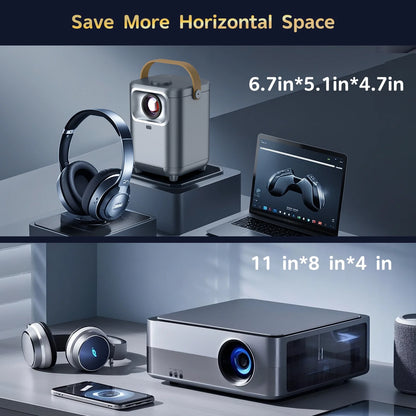 1080P Portable Projector with WiFi and Bluetooth Connectivity