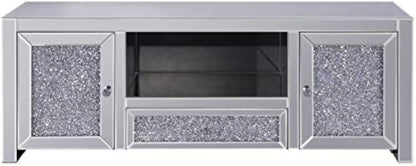 Furniture TV Stand, Mirrored and Faux Diamonds Tv Stand Living Room Furniture Fireplace Tv Stand