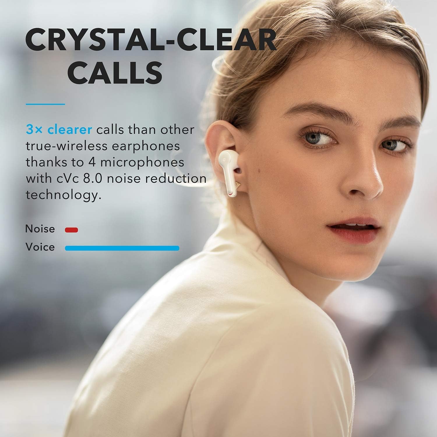 Liberty Air 2 Wireless Earbuds with Diamond-Inspired Drivers, Bluetooth 5, 4 Microphones, Noise Reduction, 28 Hours Playtime, HearID Technology, and Wireless Charging for Calls and Home Office Use