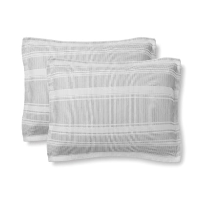 King Size 5-Piece Black and White Striped Comforter Set
