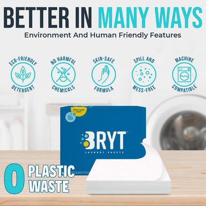 Biodegradable Laundry Detergent Sheets | Eco-Friendly, Mess-Free Strips for Home, Dorm, Travel, and Camping | Zero Waste, Plastic-Free, Fresh Linen Scent, 50 Loads
