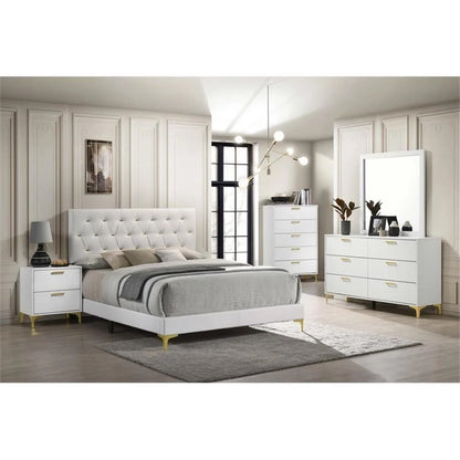 Kendall 5-Piece Eastern King Bedroom Set in White Finish