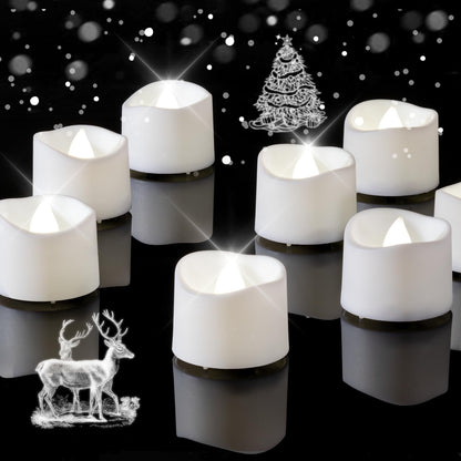 Battery Operated Pure White Flameless LED Tea Light Candles - 24-Pack with 200+ Hours of Use for Holiday, Party, Home Decor, and More
