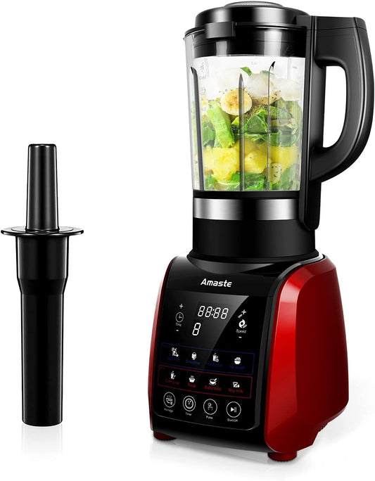1200W High Power Hot and Cold Blender with Timer, 64 OZ Glass Countertop Smoothie Maker for Ice Crushing, Frozen Desserts, Soups, and Fish