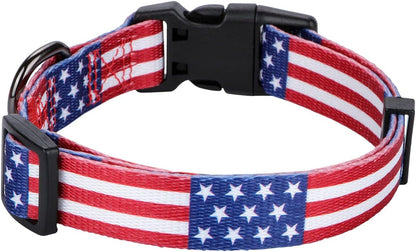 American Flag Dog Collar Independence Day Fourth of July the Great America Dog Collars Medium