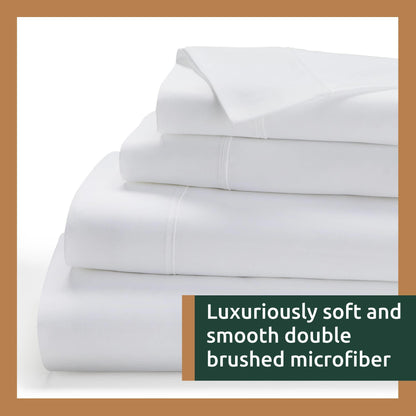 Premium Microfiber Twin Sheet Set - White