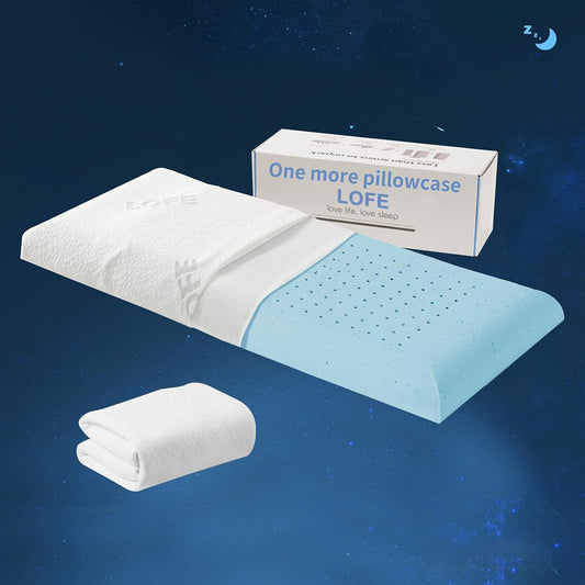 2.5-Inch Thin Memory Foam Pillow for Stomach Sleepers - King Size Hypoallergenic Flat Pillow with Dual Pillowcases for Enhanced Spinal Support and Breathing Comfort
