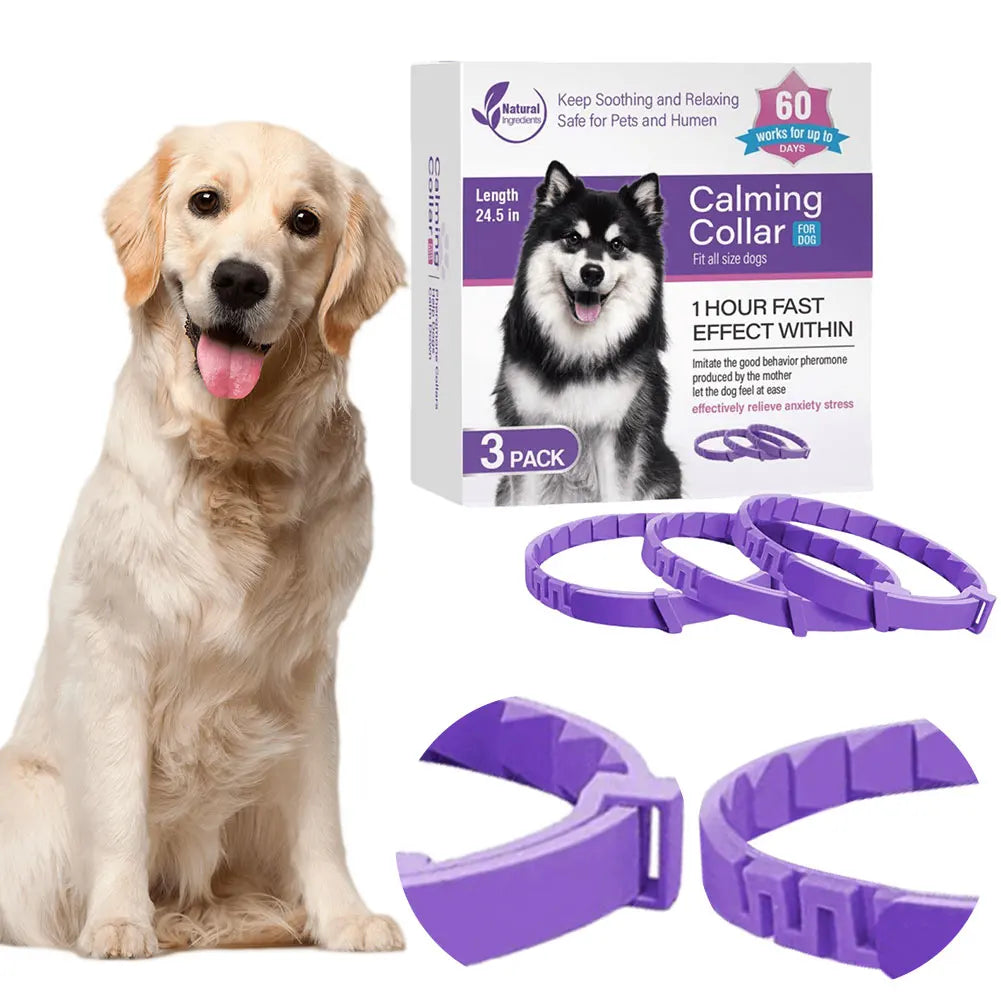 3/4 Pack Pet Calming Collar Stress and Anxiety Relief Appeasing Calming Collar Natural Calm Relax Soothing Collars for Dogs/Cats