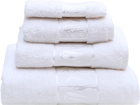 Set of 4 Luxury Bamboo & Turkish Cotton Super Soft Towels