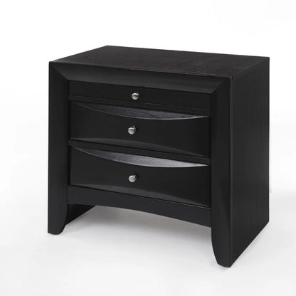 Modern 5-Piece Black Wood King Bedroom Set