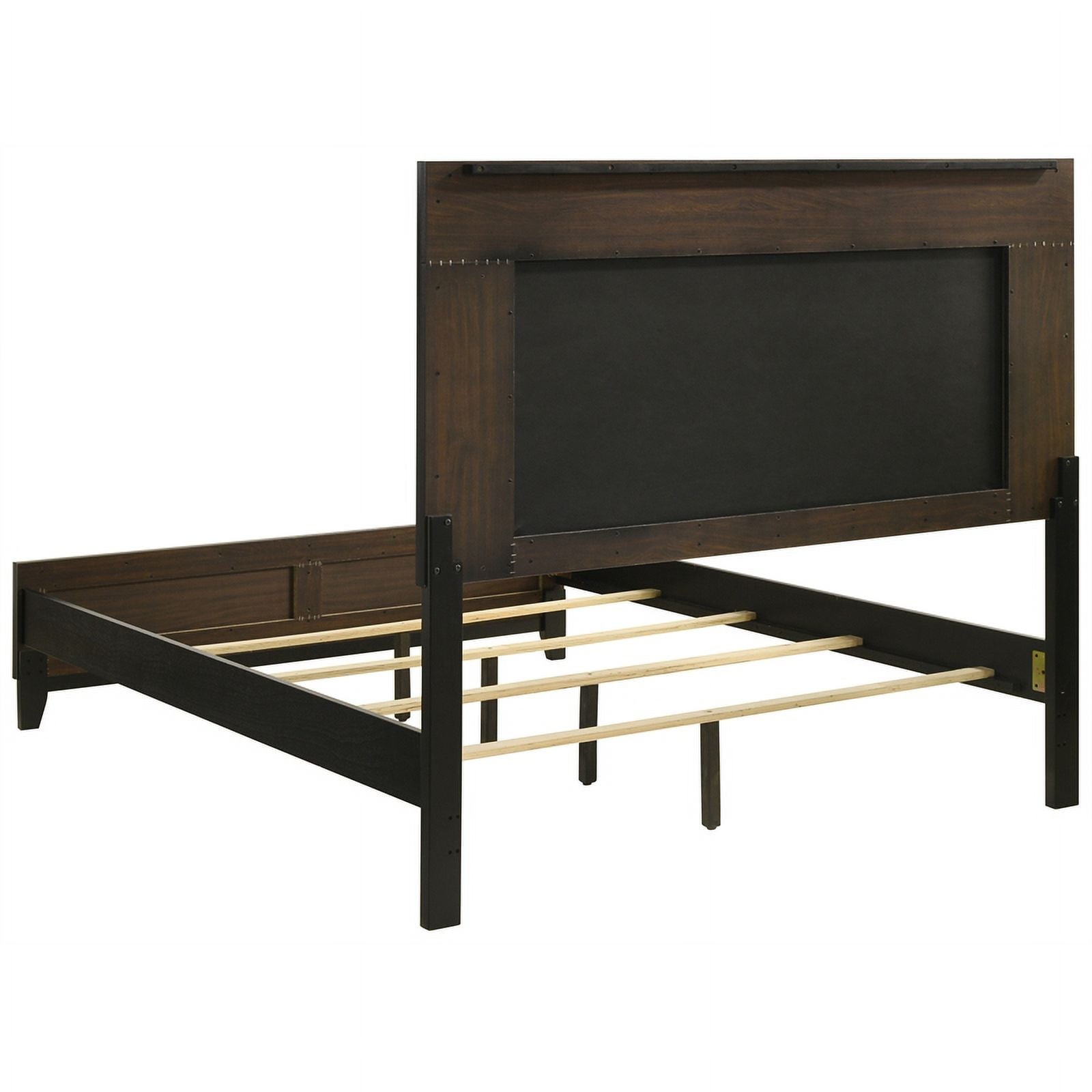 5-Piece Contemporary Wood Queen Bedroom Set in Light Brown and Gray