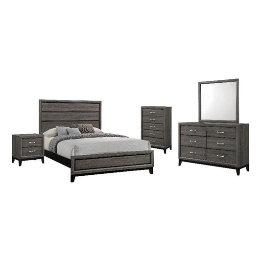 Watson Grey Oak and Black Bedroom Set