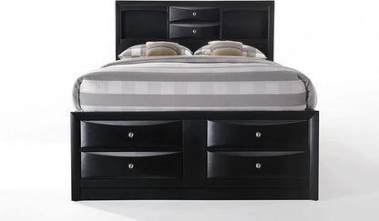 Modern 5-Piece Black Wood King Bedroom Set