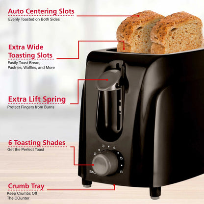 Cool Touch Black 2-Slice Toaster