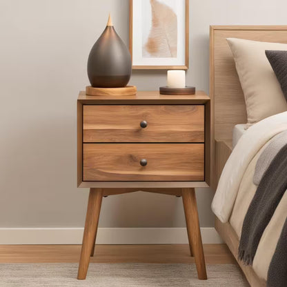Durable Bedroom 2-Drawer Nightstand