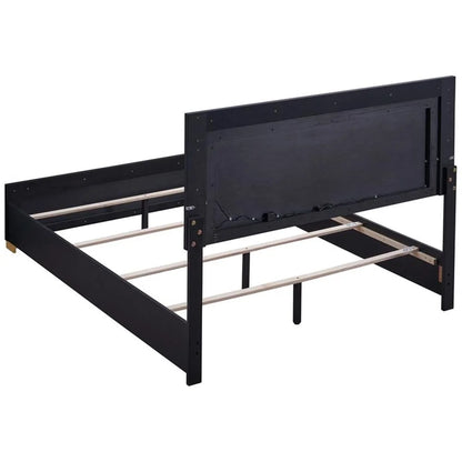 Contemporary 4-Piece Black and Gold Wood Queen Bedroom Set by