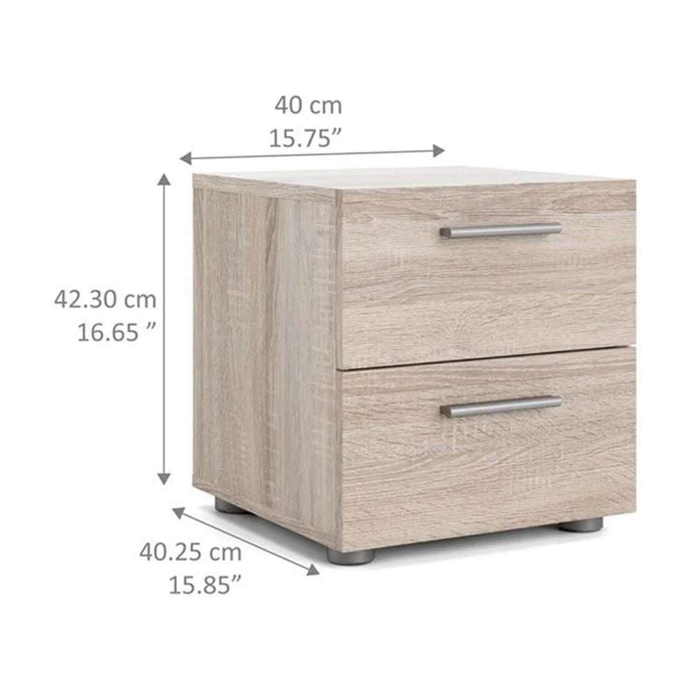 Truffle Finish 4-Piece Bedroom Set with 8-Drawer Dresser, 4-Drawer Chest, and Two 2-Drawer Nightstands