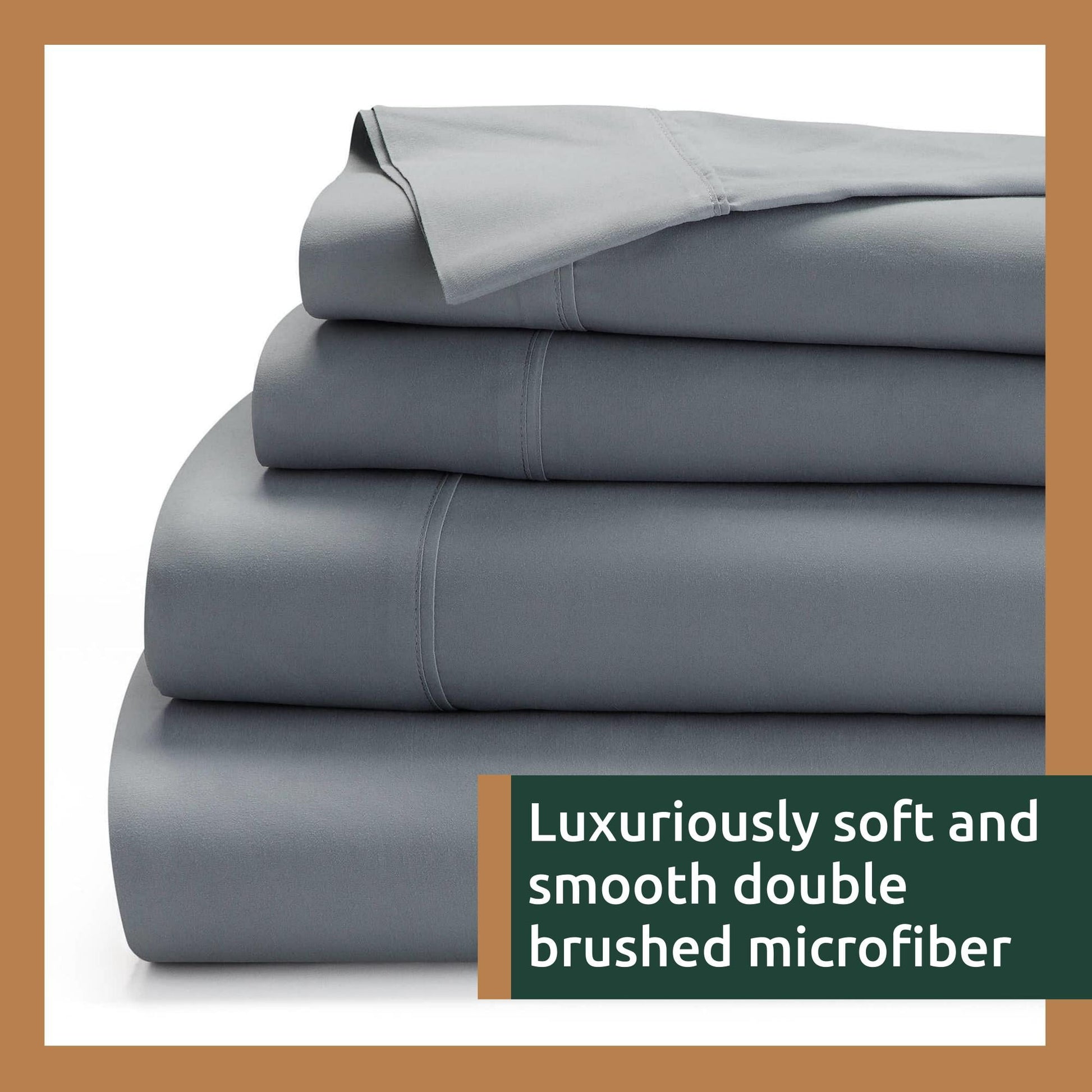Premium Microfiber Sheet Set - Split California King, Gray