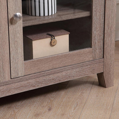 Modern Wood TV Stand and Entertainment Center with Storage for TVs up to 65