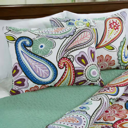 Lizzie 3-Piece Green King Quilt Set
