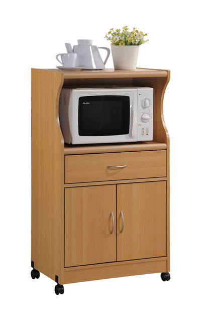 Beech Microwave Kitchen Cart