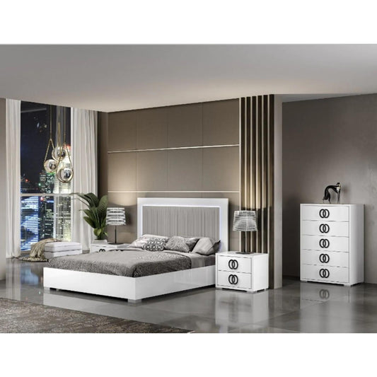 Luxuria Premium King Size 3-Piece Bedroom Set in White