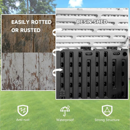 Double Locks Waterproof 34 Cu Ft Outdoor Storage Cabinet