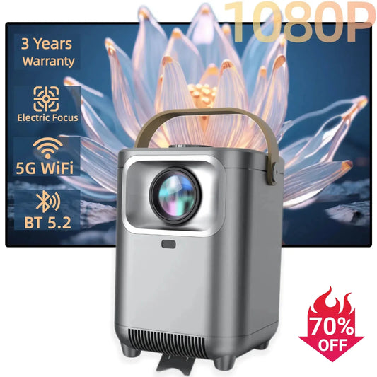 1080P Portable Projector with WiFi and Bluetooth Connectivity
