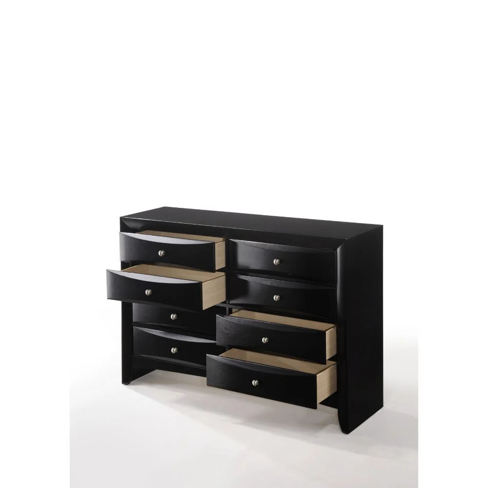 Modern 5-Piece Black Wood King Bedroom Set