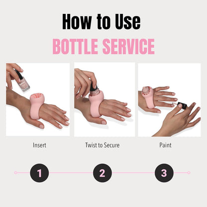 Portable Nail Polish Bottle Holder - Soft Adjustable Wearable Anti-Spill Grip for Manicure and Pedicure Applications