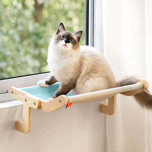 Medium Cat Window Perch Lounge Hammock Seat Bed for Indoor Cats, Blue