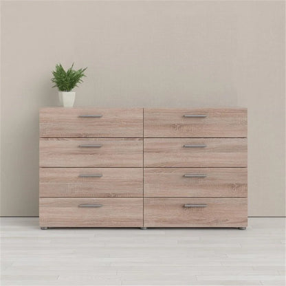 Truffle Finish 4-Piece Bedroom Set with 8-Drawer Dresser, 4-Drawer Chest, and Two 2-Drawer Nightstands