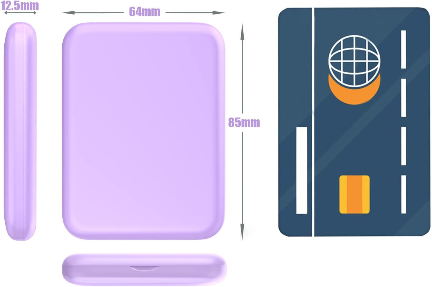 Compact LED Makeup Mirror with 1X/3X Magnification - Portable Mini Travel Mirror in Purple, Ideal for Purse and Pocket, Perfect Gift for Girls