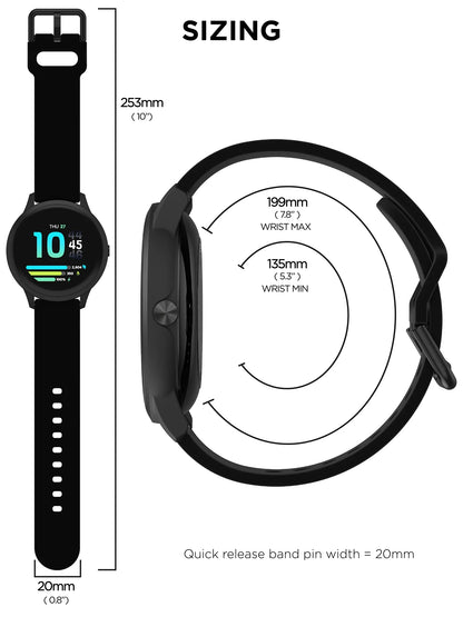 Elite 3 Unisex Adult Round Smartwatch with Black Silicone Strap