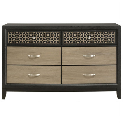 5-Piece Contemporary Wood Queen Bedroom Set in Light Brown and Gray