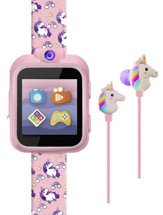 Girls' Earbuds and Smartwatch Set - Pink Unicorn Design
